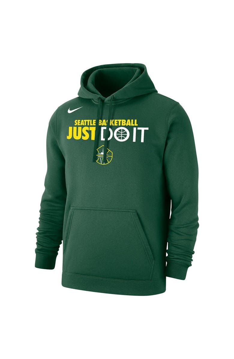 Nike Unisex Nike Green Seattle Storm Just Do It Club Pullover Hoodie, Alternate, color, 