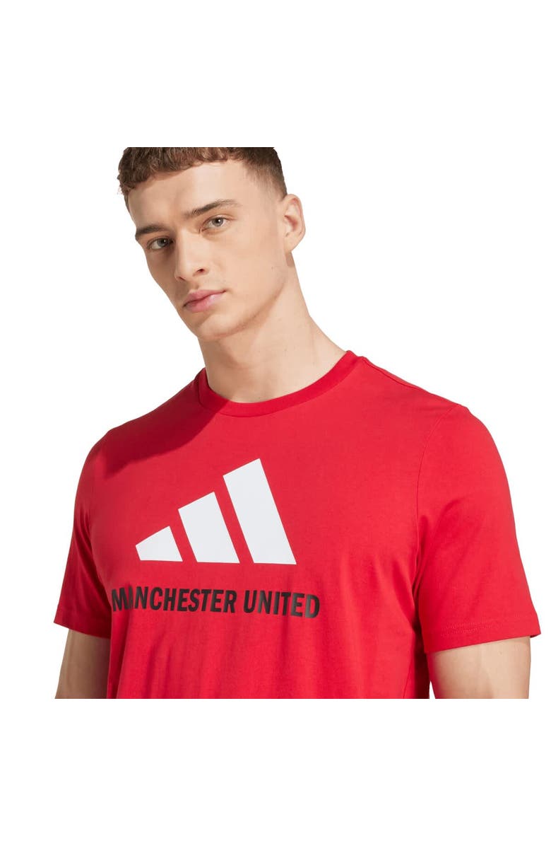 adidas Men's adidas Red Manchester United Three-Stripe Wordmark T-Shirt, Alternate, color, Red