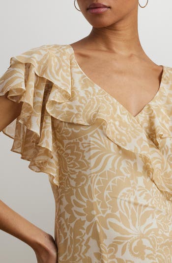 Floral Ruffle Georgette Gown