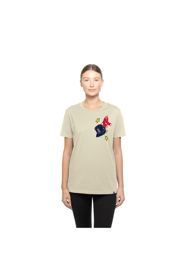 Women's New Era  Cream Boston Red Sox Stars & Cap T-Shirt, Alternate, color, Cream