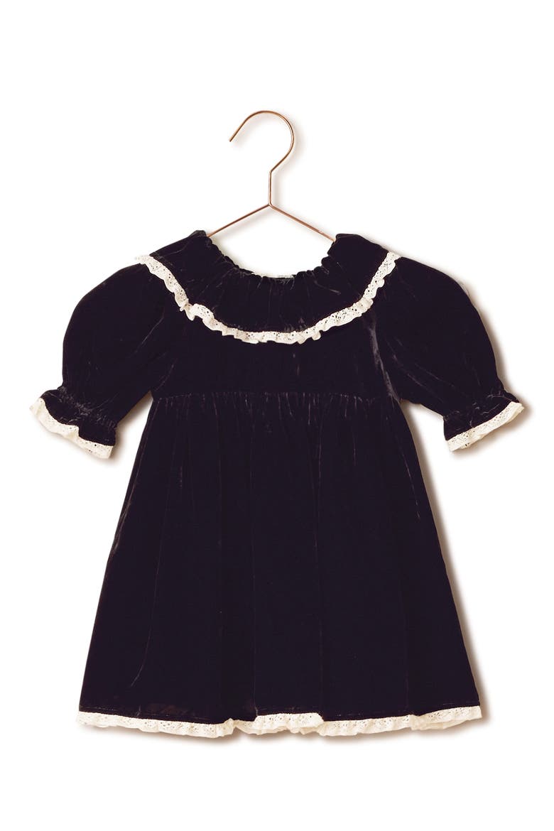 Kids' Amelia Velvet Dress, Main, color, BLACK