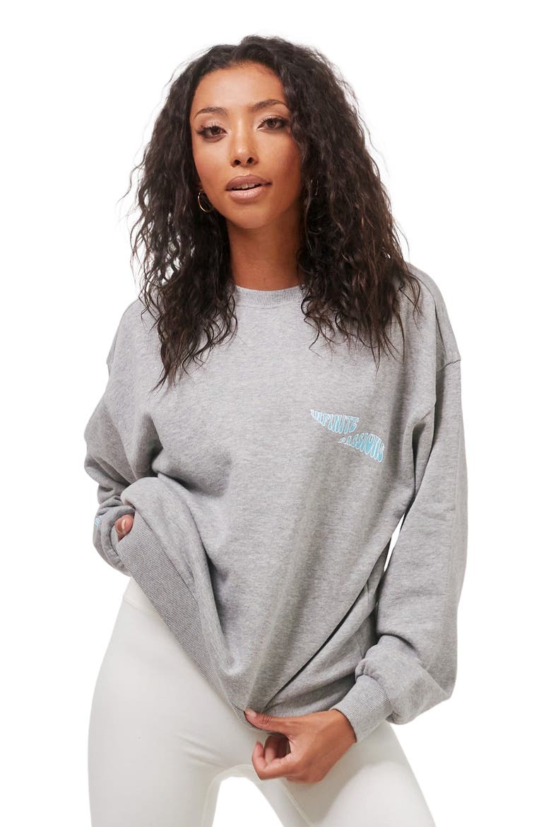 Infinite Passions Sweatshirt, Alternate, color, Heather Grey/Blue