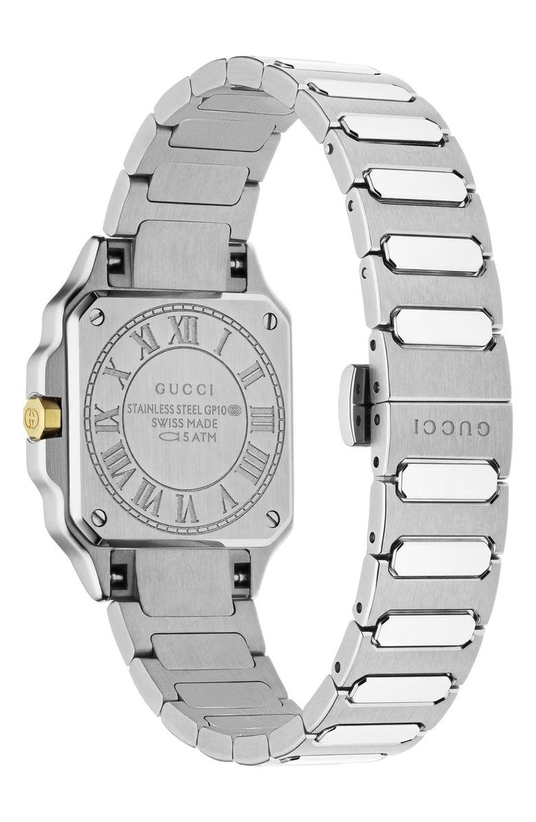 Gucci G-Flat Diamond Bracelet Watch, 24mm, Alternate, color, Two Tone