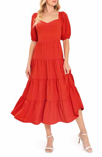 Sweetheart Neck Midi Dress