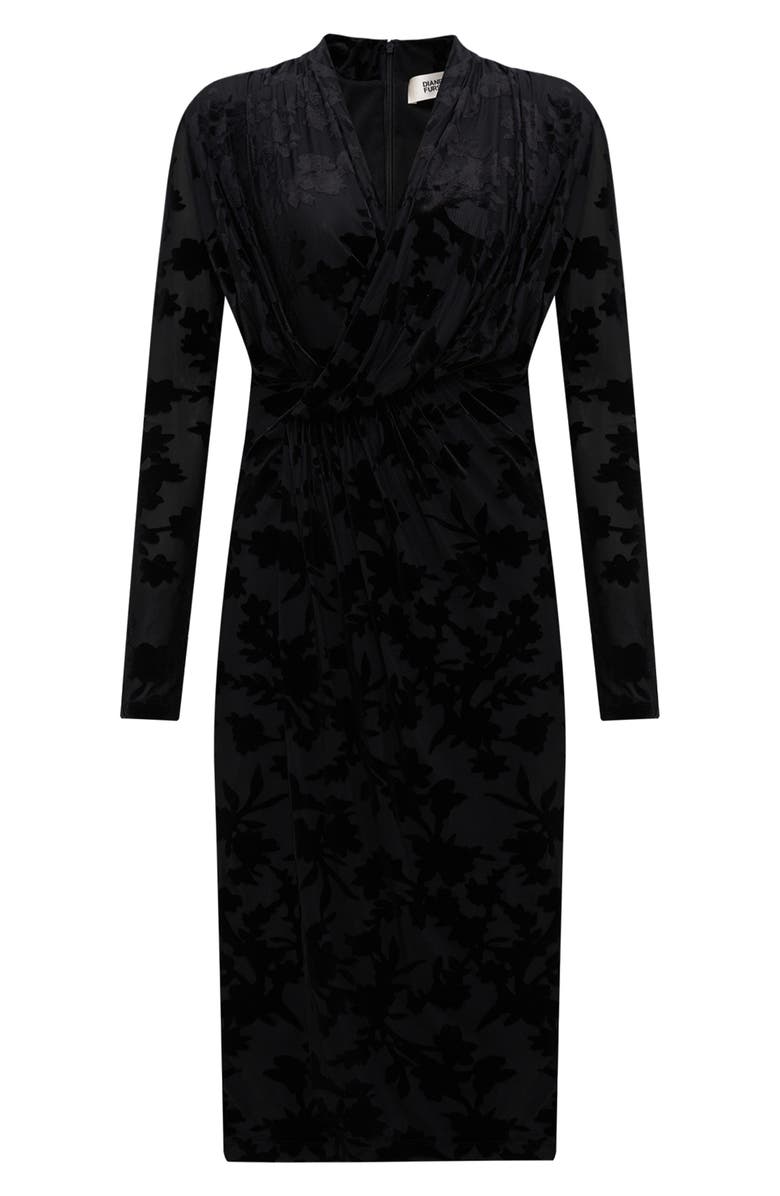 DVF Tamra Long Sleeve Velvet Dress, Alternate, color,
