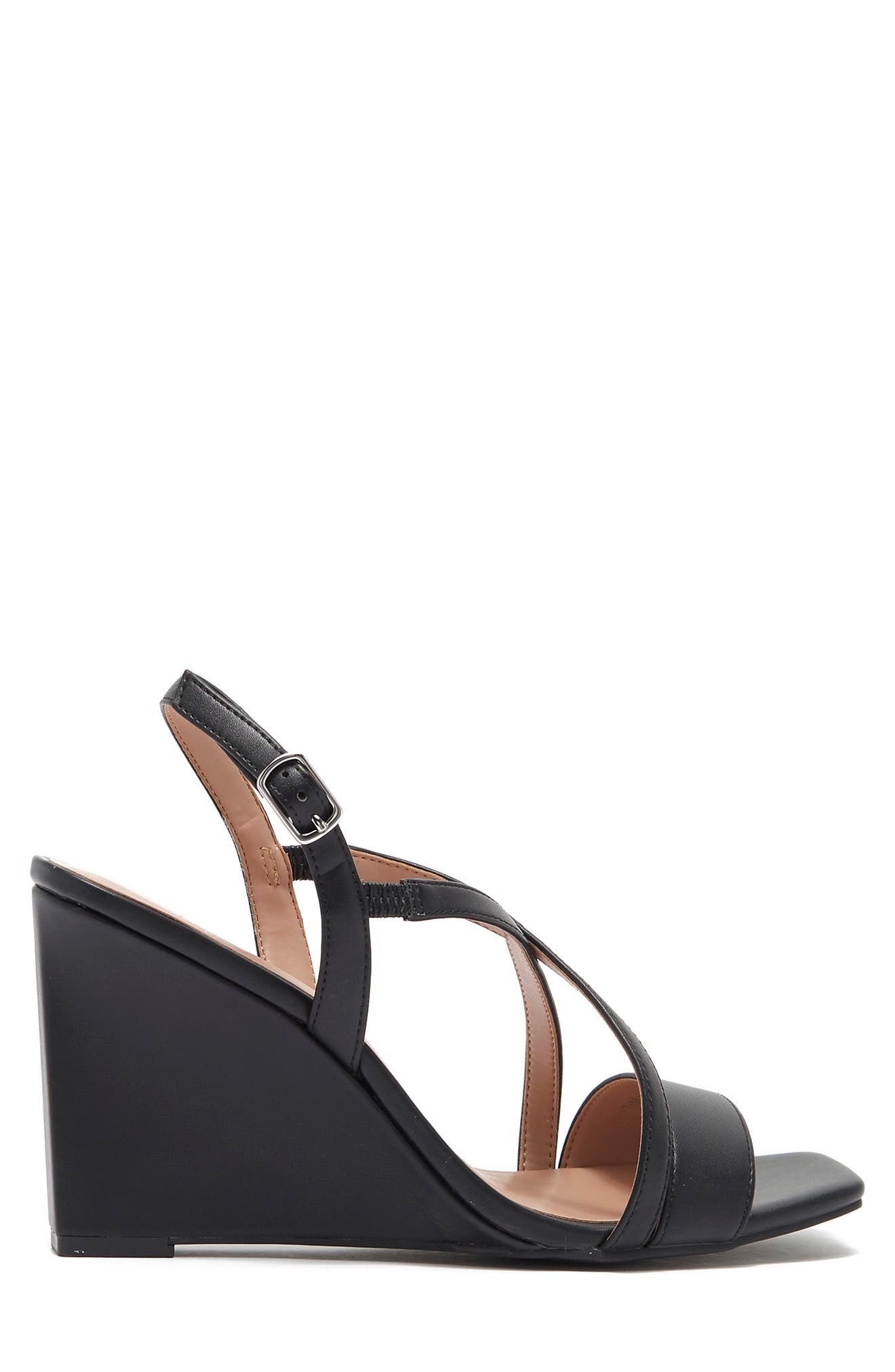 Linea Paolo Galen Strappy Wedge Faux Leather Sandal, Alternate, color, 