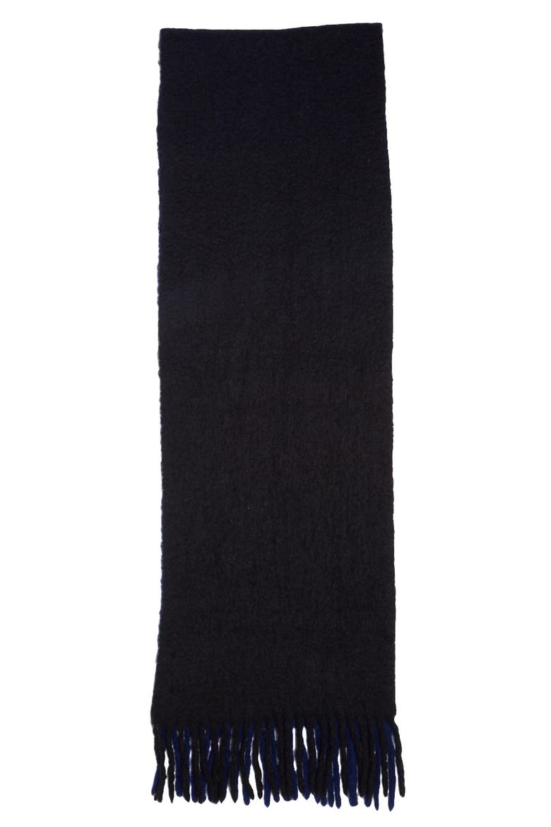 Firna Fuzzy Scarf, Alternate, color, BLACK/ BLUE