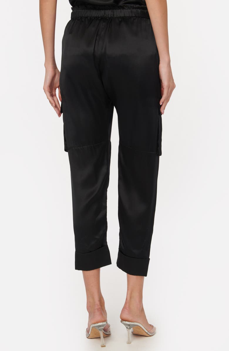 CAMI NYC Carmen Silk Blend Drawstring Pants, Alternate, color, Black