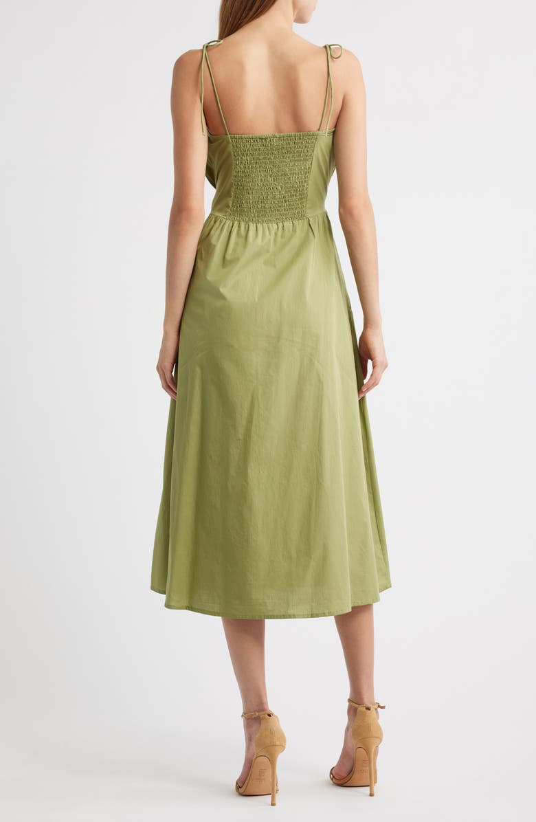 Lipsy Cotton Poplin Midi Dress, Alternate, color, Green