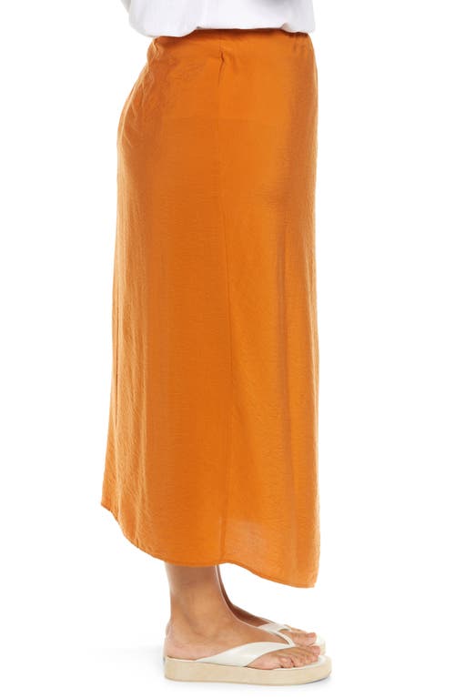 Vince Asymmetric Cascade Drape Skirt In 228gin-dk Ginger