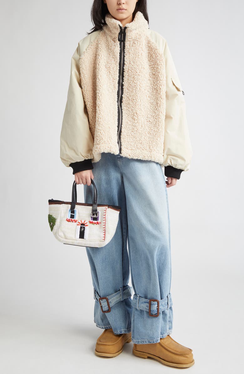 JW Anderson Buckled Cuff High Waist Wide Leg Jeans, Alternate, color,