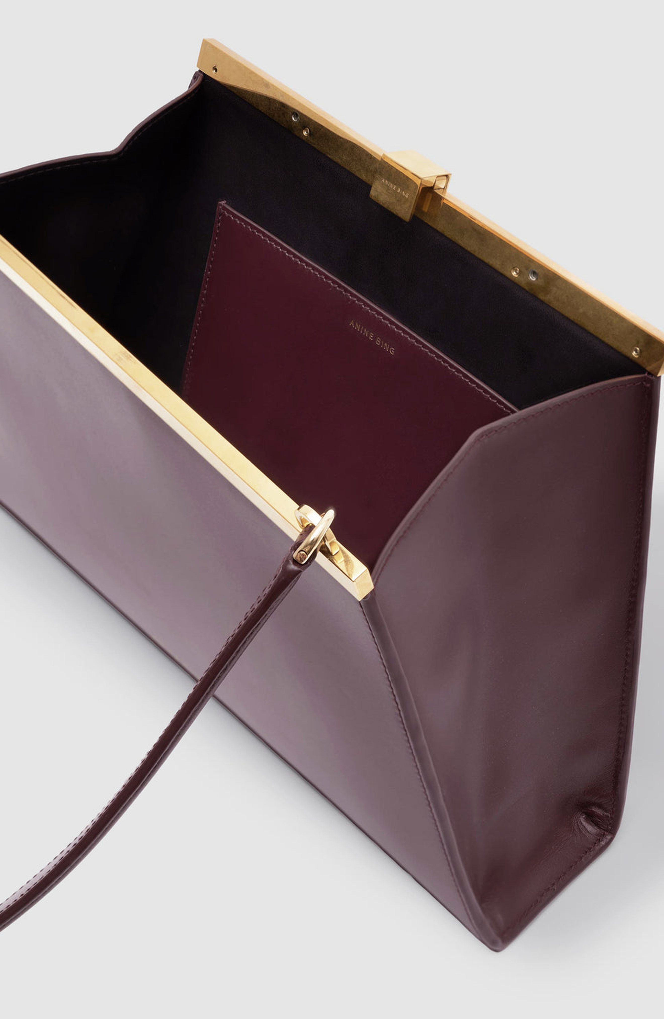 Anine Smooth Leather Bag, Alternate, color, Fig