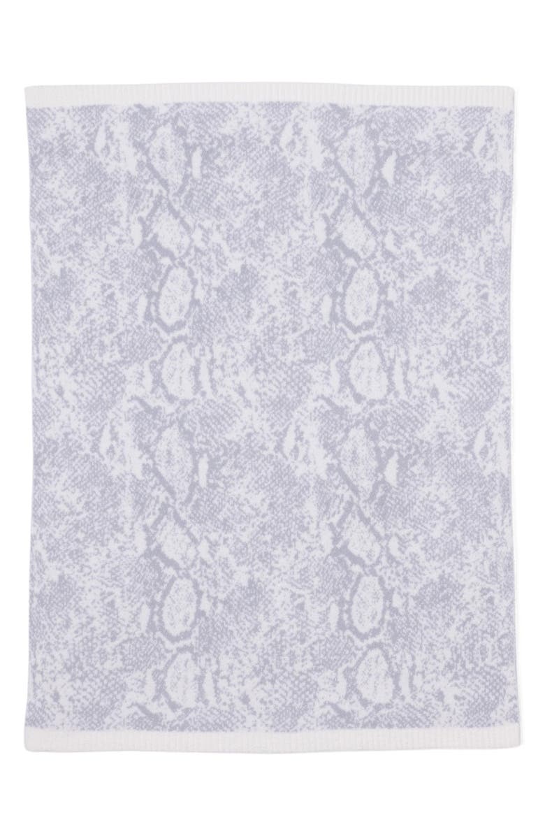 Barefoot Dreams<sup
®</sup
CozyChic<sup
®</sup
Python Print Throw Blanket, Alternate, color, Pearl/ Ocean