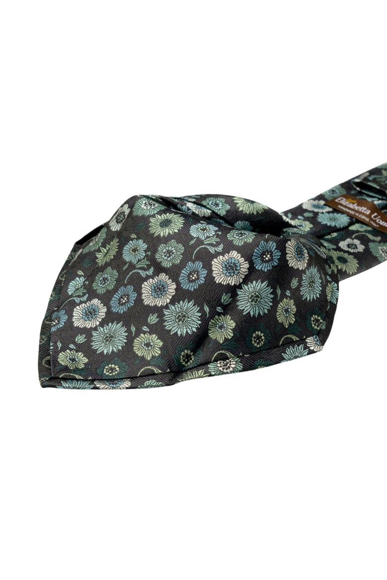 Pergola - Silk Jacquard Tie for Men, Alternate, color, Aqua & Black