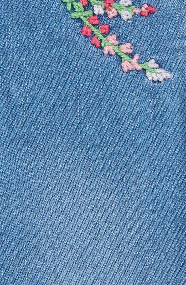 Stella McCartney Kids' Floral Embroidered Organic Cotton Blend Flare Jeans, Alternate, color, 