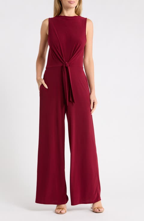 Sleeveless Tie Front Jumpsuit