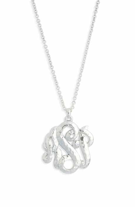 Karine Sultan Monogram Pendant Necklace