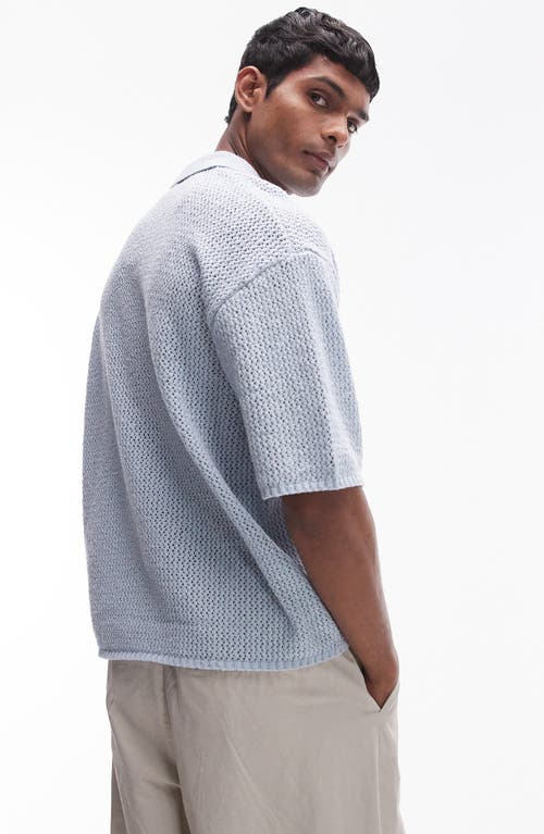 TOPMAN TOPMAN SHORT SLEEVE KNIT BUTTON-UP SHIRT