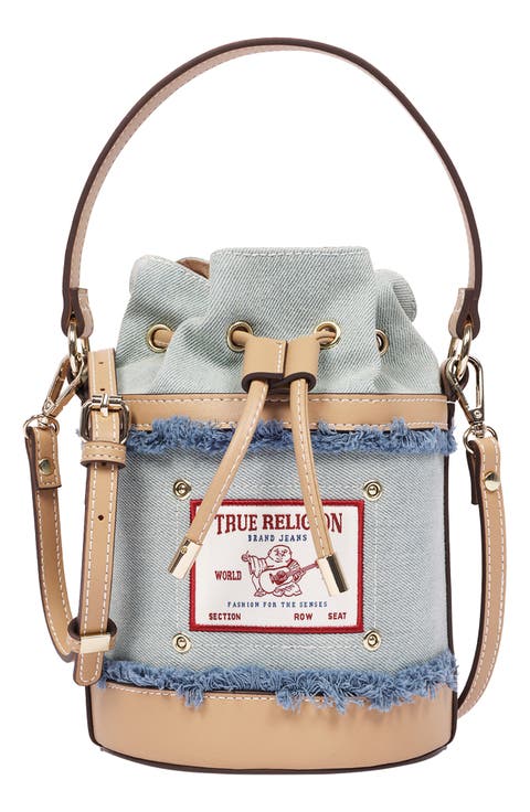 Buddha Patch Denim Bucket Bag