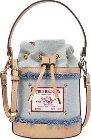 True Religion Buddha Patch Denim Bucket Bag