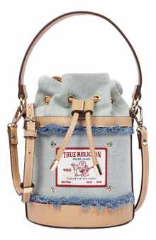 True Religion Buddha Patch Denim Bucket Bag