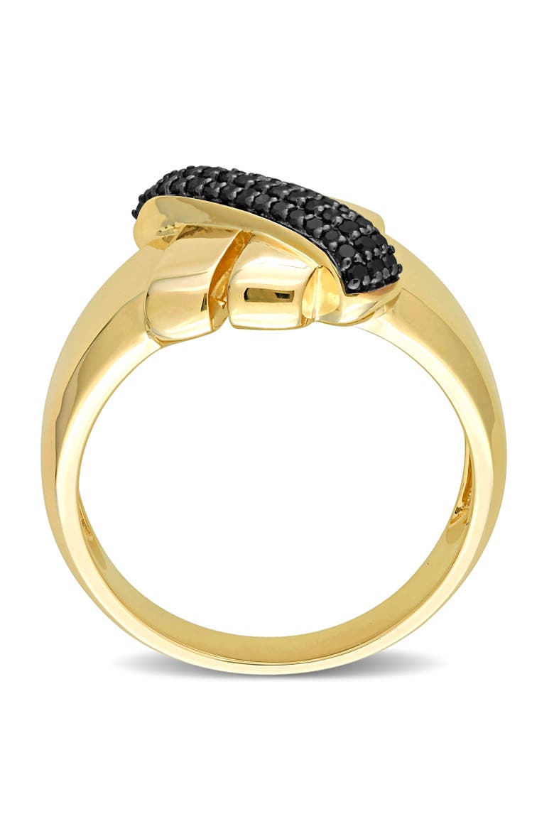1/4 CTW Diamond Crossover Design Ring 14k, Alternate, color, Gold/Black Diamond