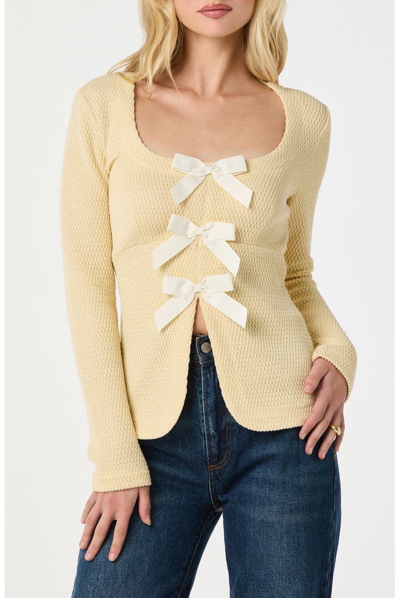 Split Front Bow Top, Main, color, YELLOW