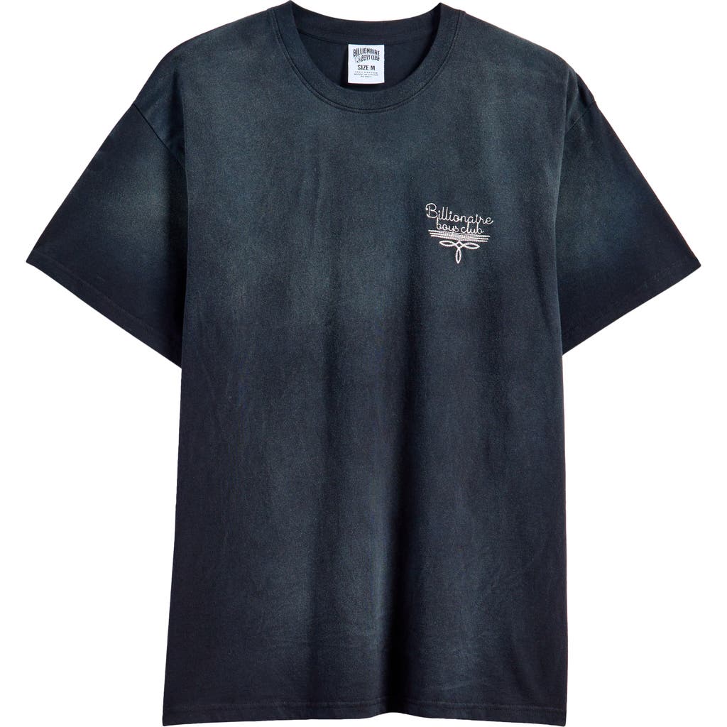 Billionaire Boys Club North Star Logo Embroidered Cotton Graphic T-Shirt in Black