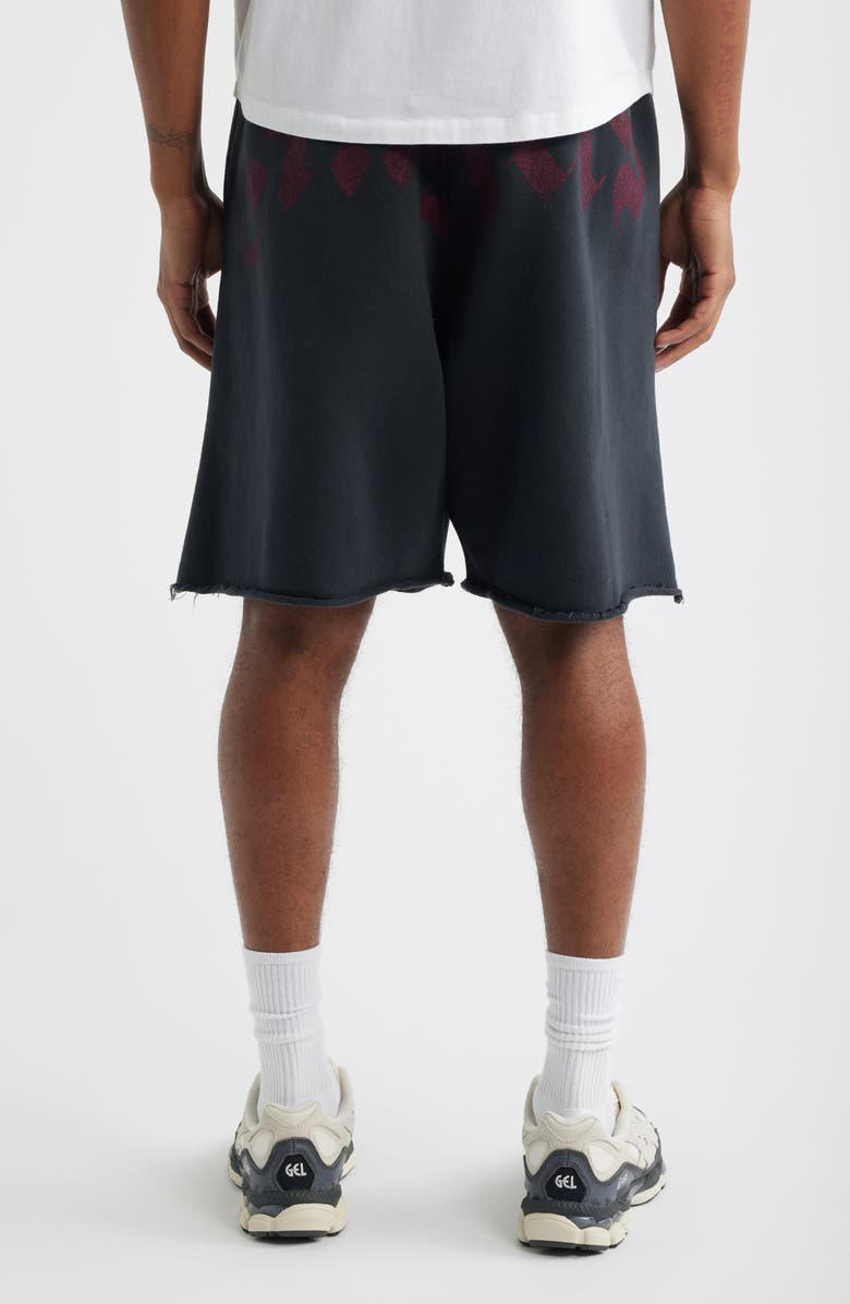 Palm Angels Big Logo Graphic Sweat Shorts, Alternate, color, Black Burgundy