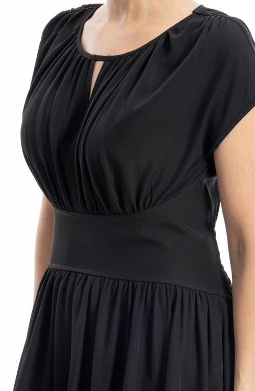 Max Studio Front Keyhole Maxi Dress In Black