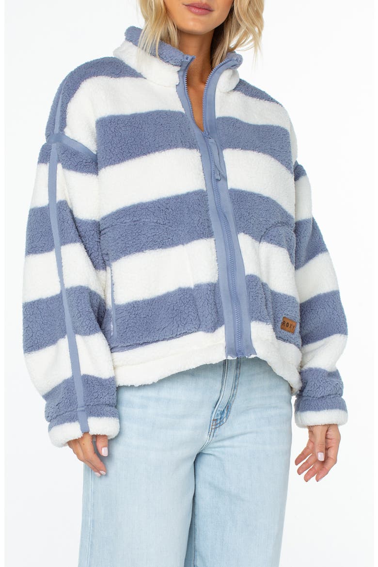 Wurlie Stripe High Pile Fleece Jacket, Main, color, WILD WIND