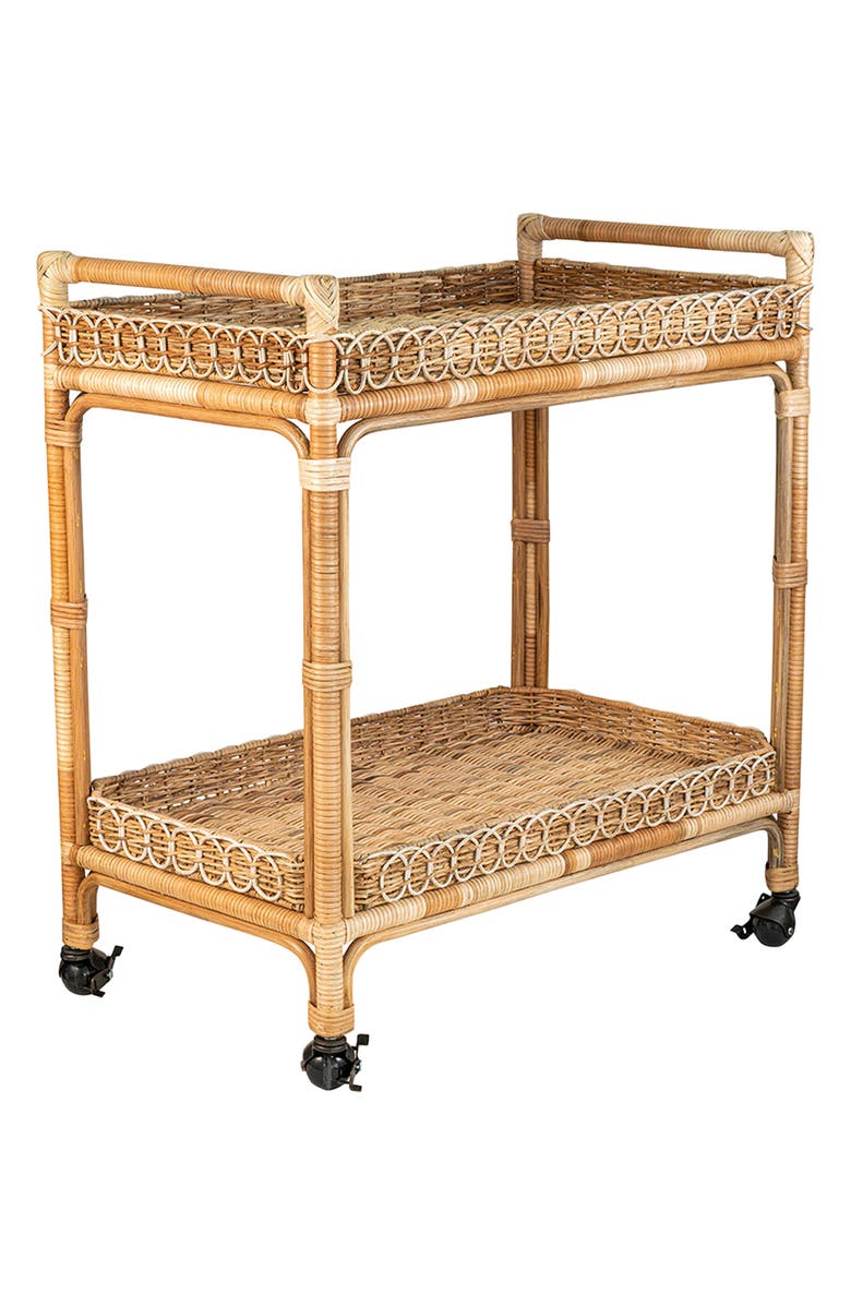 Juliska Provence Rattan Bar Cart, Alternate, color, Natural/ Whitewash