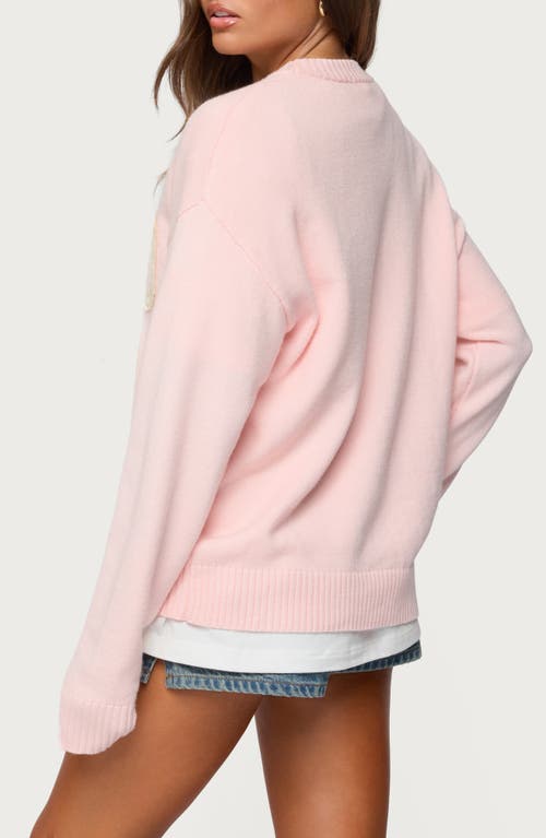 Edikted 1980 Crewneck Sweater In Pink