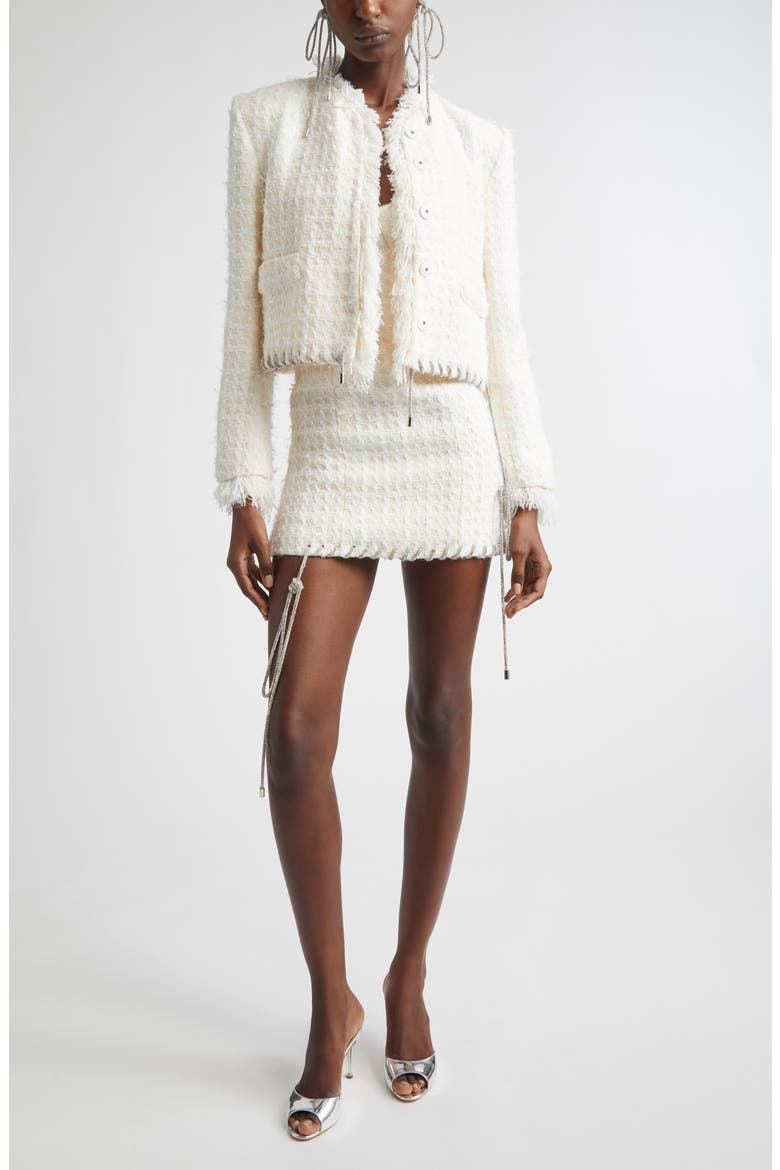 Tweed Lady Jacket, Alternate, color, CREAM WHITE