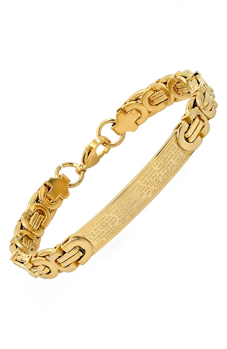 HMY JEWELRY Serenity Prayer ID Bracelet, Alternate, color, Gold