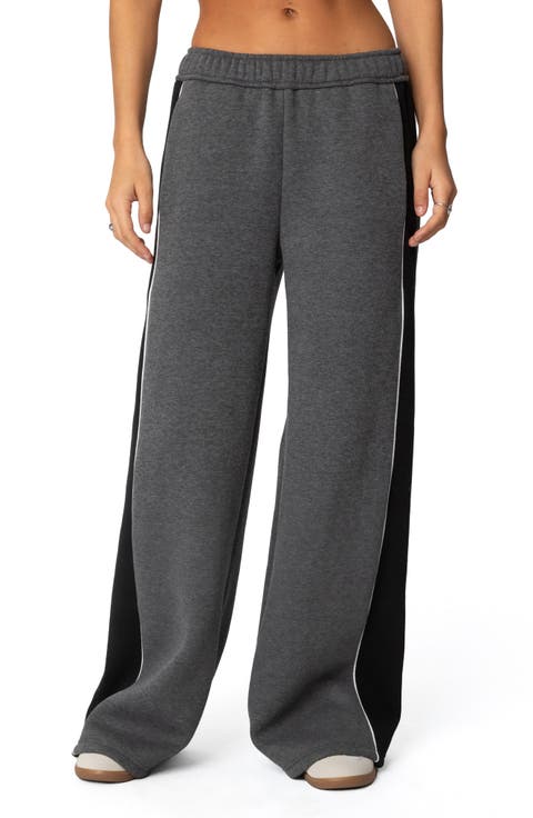 Contrast Stripe Wide Leg Sweatpants