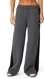EDIKTED Contrast Stripe Wide Leg Sweatpants