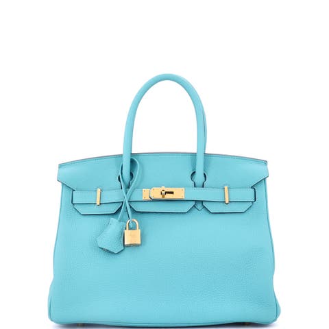 Birkin Handbag Blue Togo with Gold Hardware 30