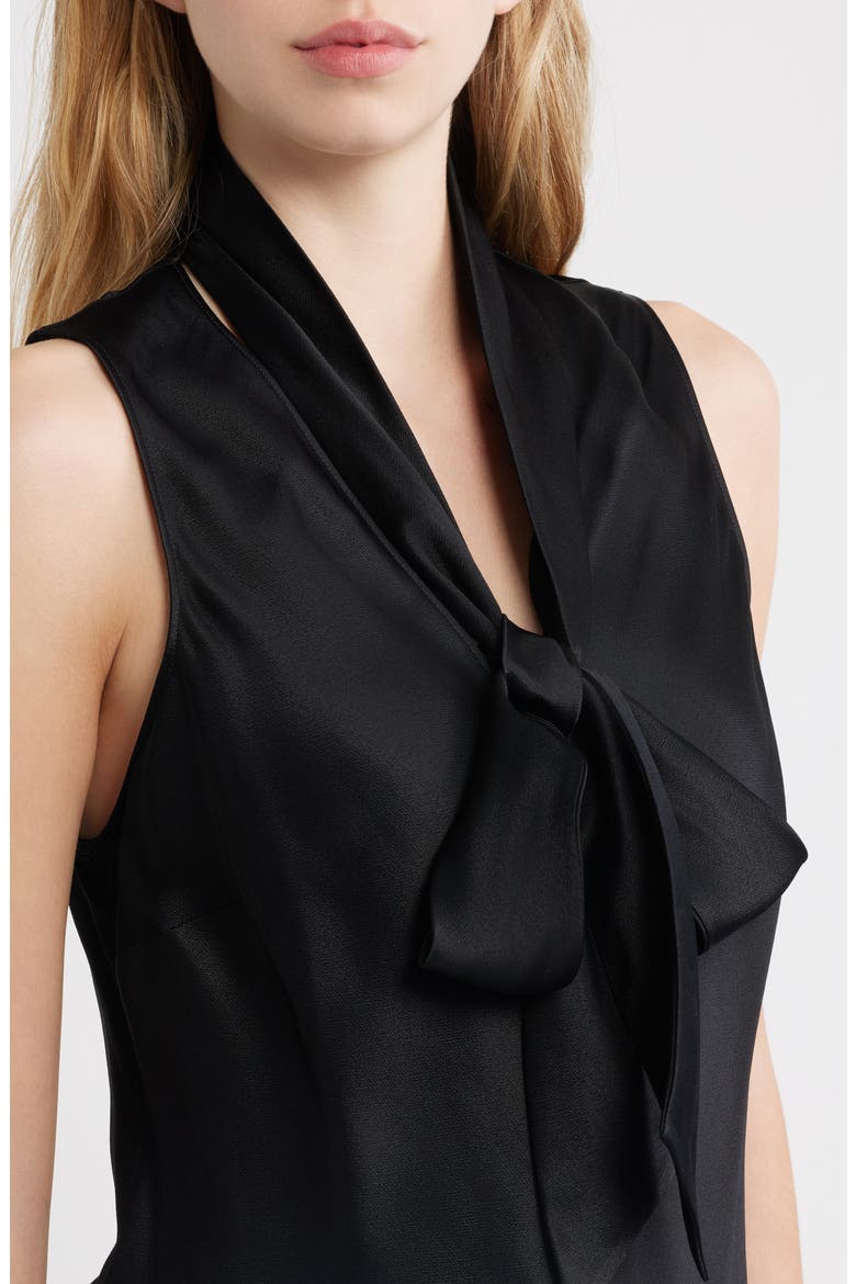 Poppy Tie Neck Sleeveless Top, Alternate, color, BLACK
