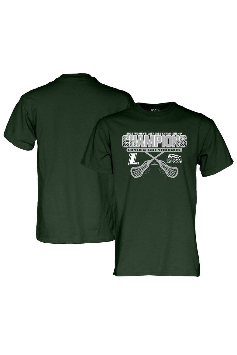Green Loyola Greyhounds 2023 Patriot League Women's Lacrosse Tournament Champions T-Shirt, Alternate, color, Green