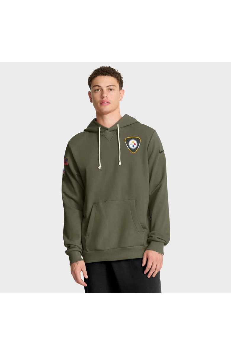 Nike Men's Nike Olive Pittsburgh Steelers 2025 Salute to Service Sideline Standard Issue Dri-FIT Hoodie, Main, color, Olive