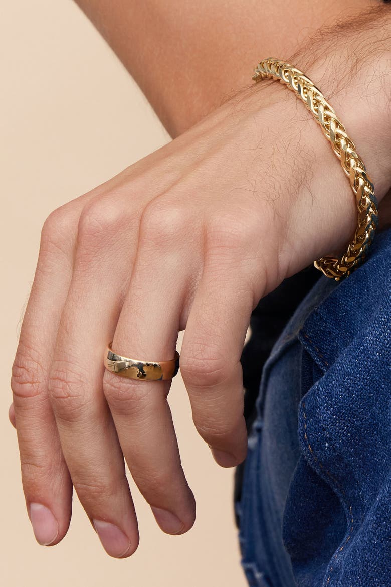 Mens Forever Band Statement Ring in 14K Gold, Alternate, color, Yellow Gold