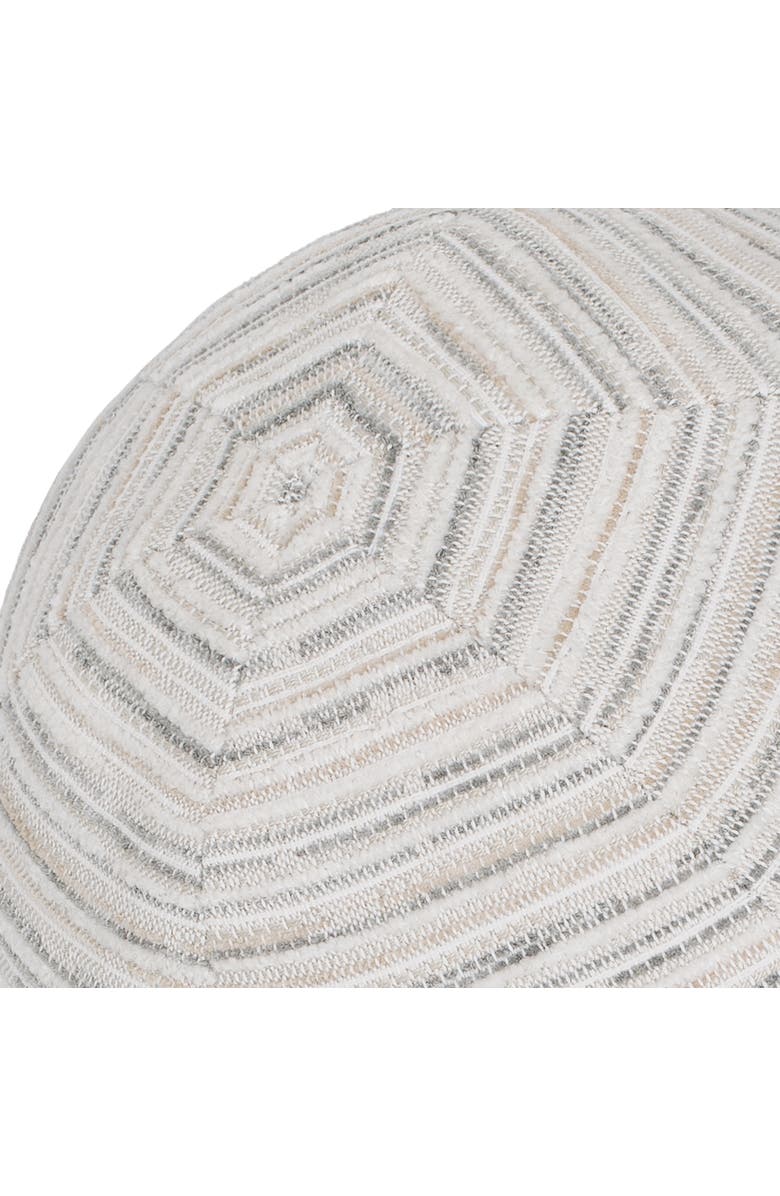Elaine Smith Luxe Stripe Chenille & Boucle textured Indoor & Outdoor Woven Orb Pillow, Alternate, color, Pebble
