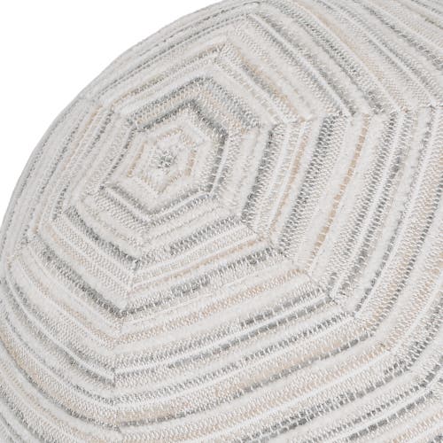 Elaine Smith Luxe Stripe Chenille & Boucle Textured Indoor & Outdoor Woven Orb Pillow In Gray