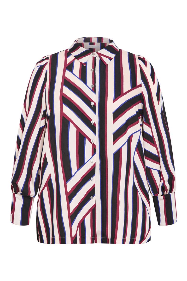Haylee Striped Button Front Shirt, Alternate, color, TIMELESS STRIPE