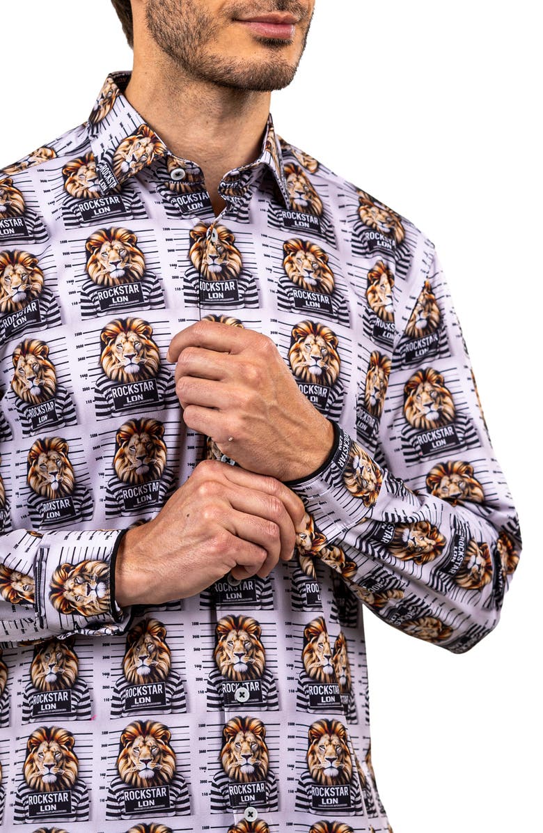 Maceoo Fibonacci Stretch Ascension 3319 Contemporary Fit Button-Up Shirt, Alternate, color, White