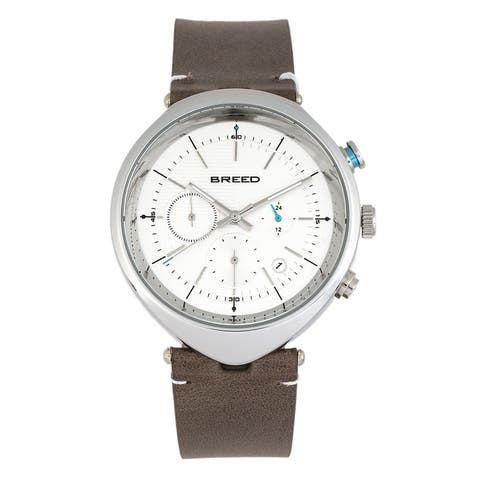 Tempest Chronograph Leather-Band Watch w/Date