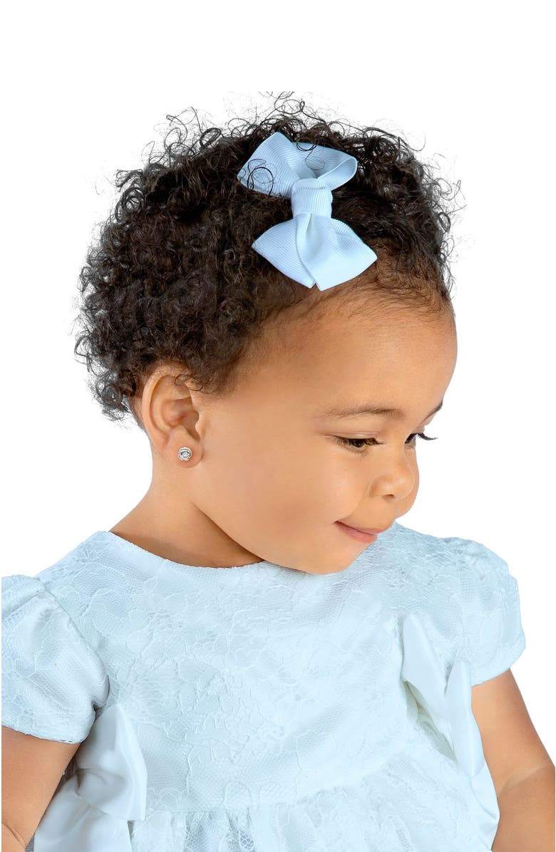 Tiny Blessings 14K Gold Blushing Rose Studs Screw Back Earrings, Alternate, color, 14K White Gold