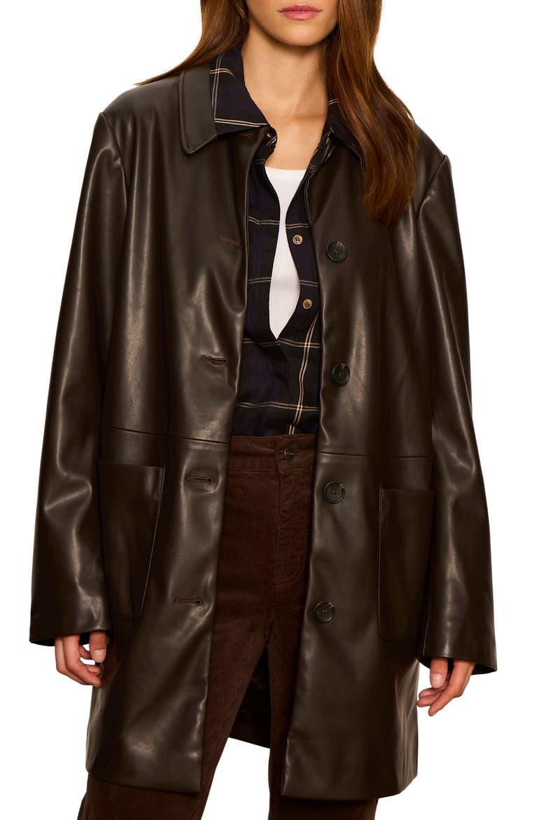 Avid Faux Leather Jacket, Main, color, ESPRESSO BROWN MARTINI
