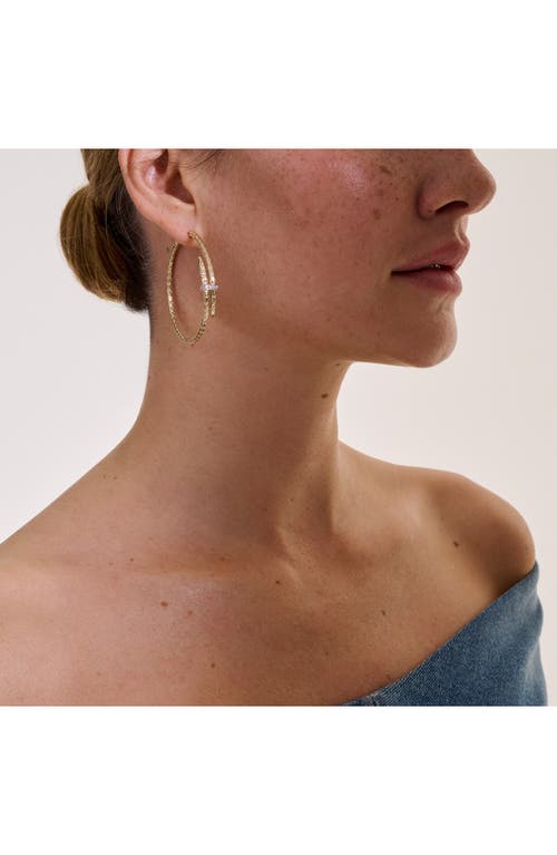 John Hardy Spear Diamond Bypass Hoop Earrings In Gold